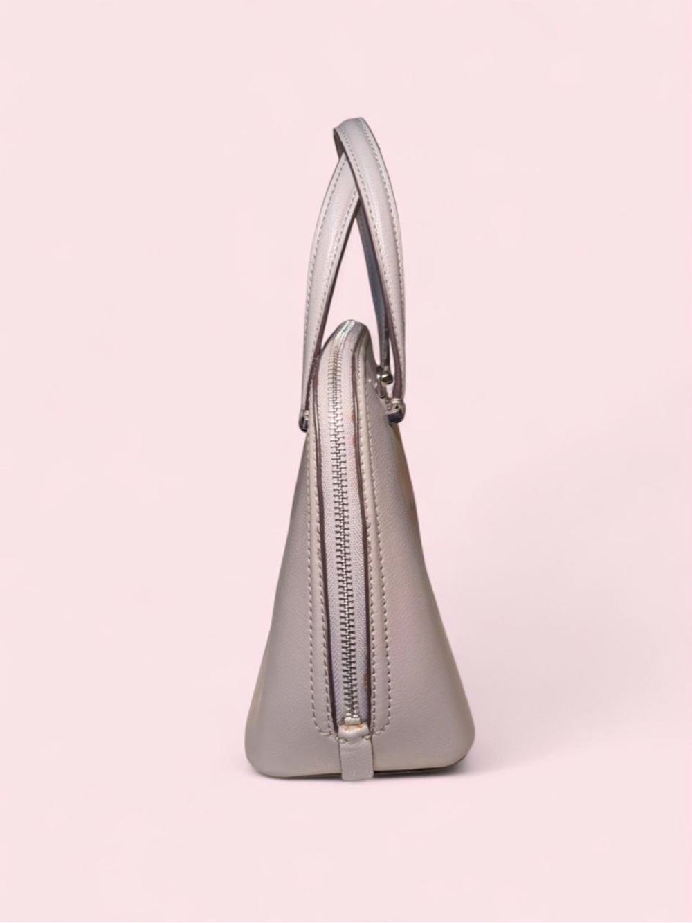 Kate Spade Patterson Drive Small Dome Satchel Taupe Gray Leather Crossbody - Picture 4 of 11